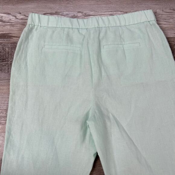 NWT Talbots Linen Pants Mint Green Straight Leg High Rise Summer 10 - Picture 5 of 6